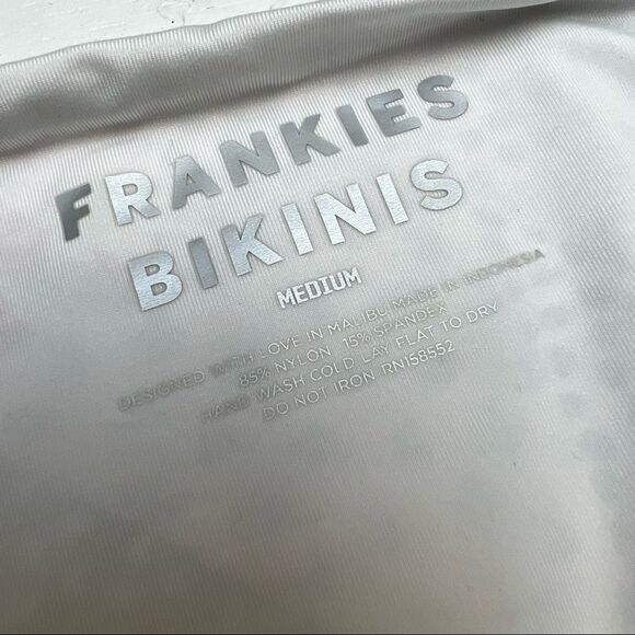 Frankies Bikinis Patchwork Halterneck Bikini Top and Puck Bikini Bottom Medium - Picture 9 of 12